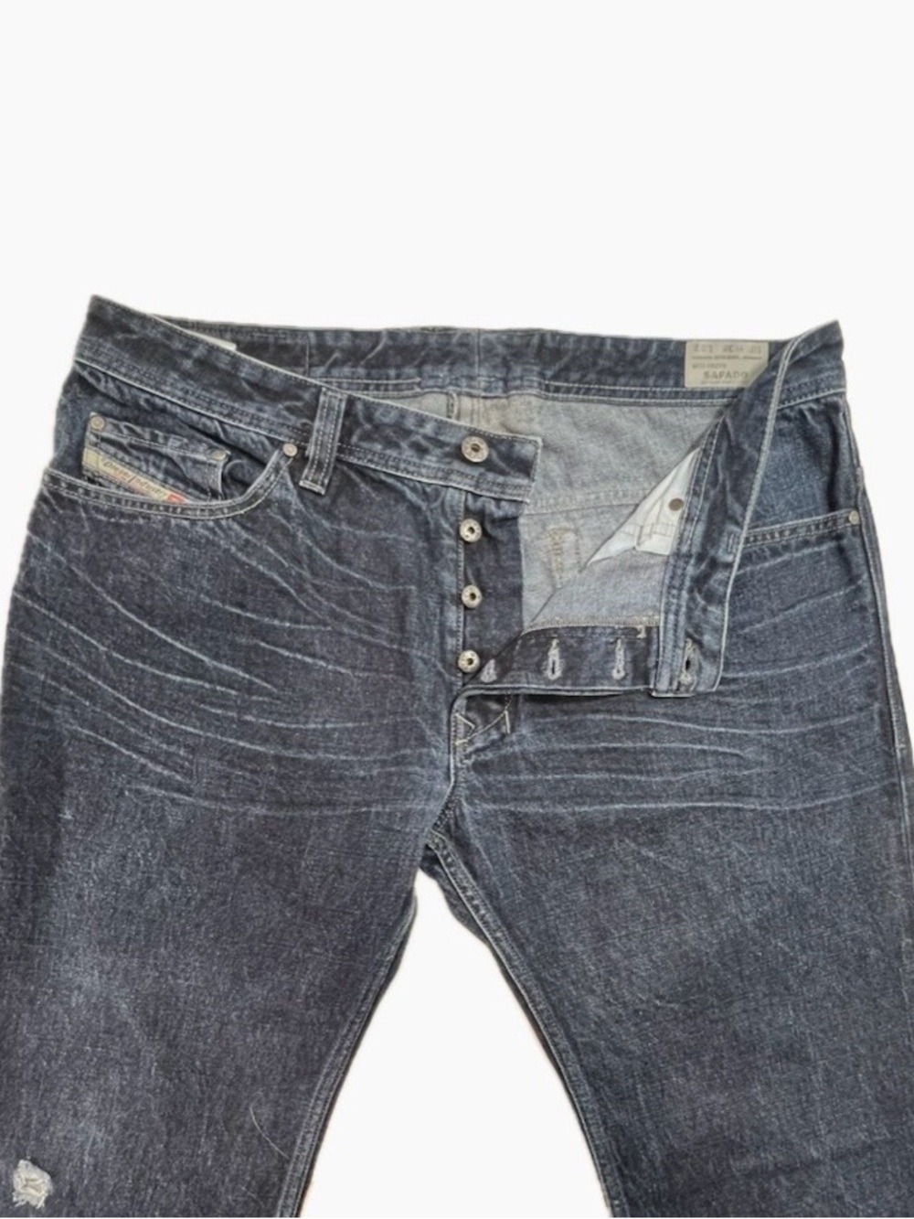 Diesel Men’s Straight Leg Jeans in Washed Dark Blue Size W38 L30 Price $50
